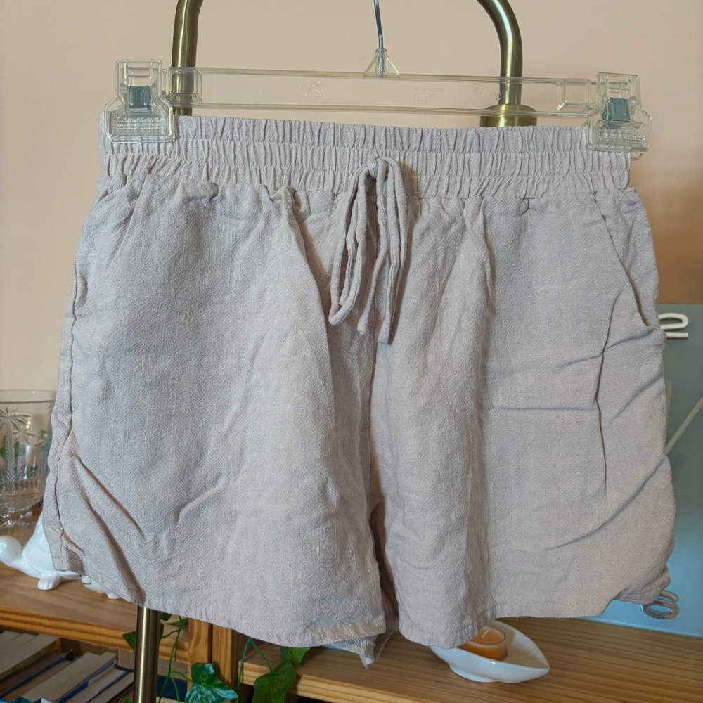 She + Sky High Waist Cream Shorts